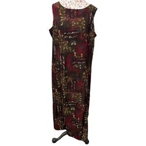 🧡 Vintage Danny & Nicole Plus 18W Boho Maxi Dress Sleeveless Patchwork 90s